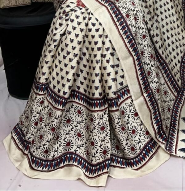 Ajrakh Hand Block Pure Modal Silk Saree