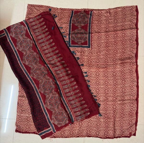 Black & Beige Handblock Printed Cotton Suit Set