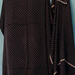 Elegant Black Cotton Suit Set with White Dots and Tassel Detailing | Cotton Ajrakh suit set under 5000rs